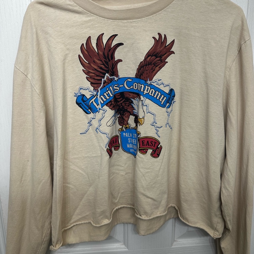 Cropped Oversized Long Sleeve Shirt